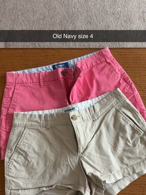 Old Navy Pink and Khaki Women's Shorts Duo